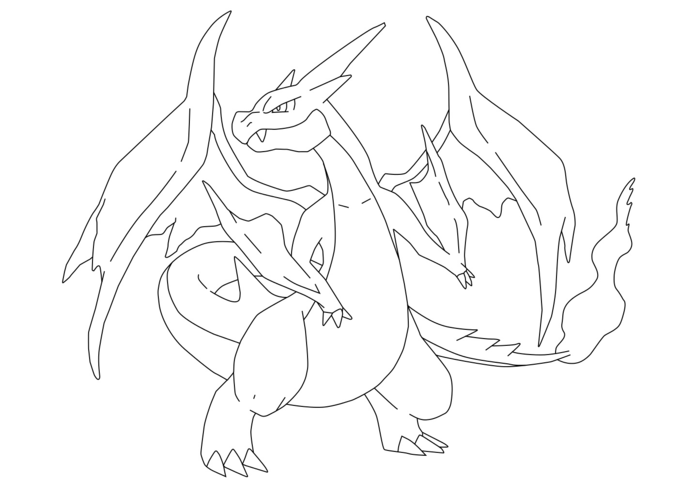 Coloriage Dracaufeu Y Pokemon - Pokémon à imprimer